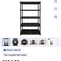Project Source Commander 5 -Tier Heavy Duty Black Plastic Utility shelving unit
