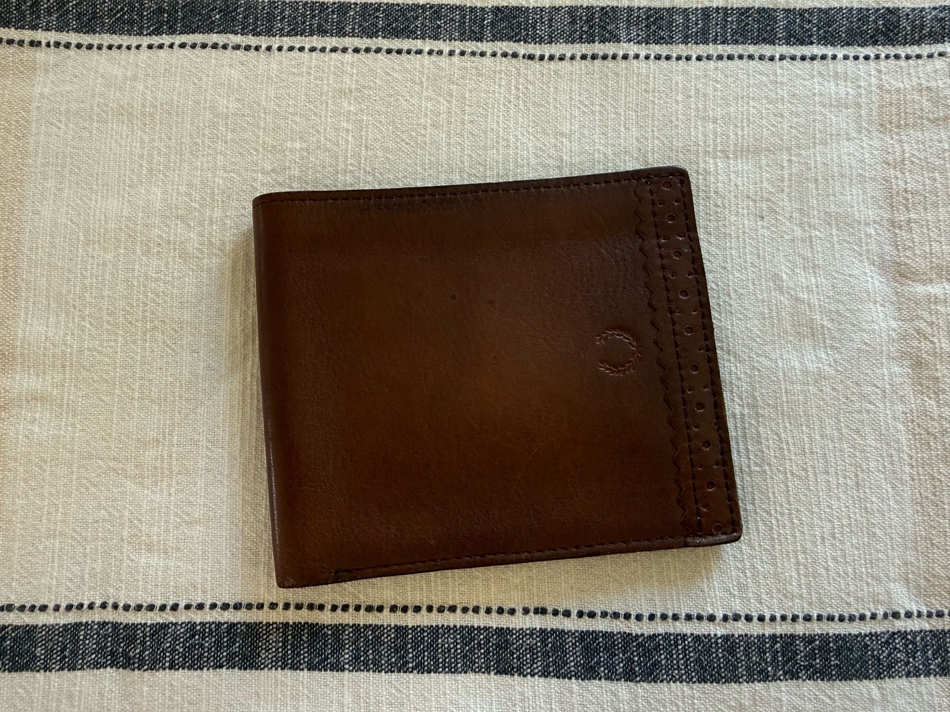Fred Perry Handcrafted Brown Leather Billfold Wallet