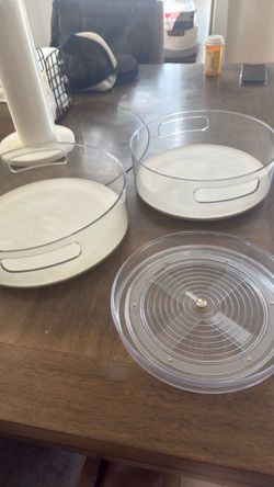 Organizing containers. Good condition. Lazy susan!