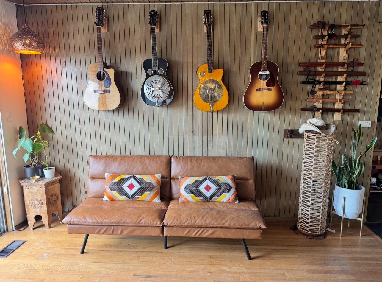 Faux Leather Couch/futon