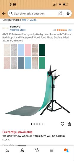 Photography Backdrop Kit + Stand (Like New)