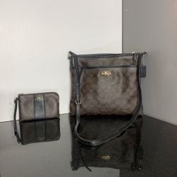 Coach Crossbody Bag  And Coach Corner Zip Wristlet