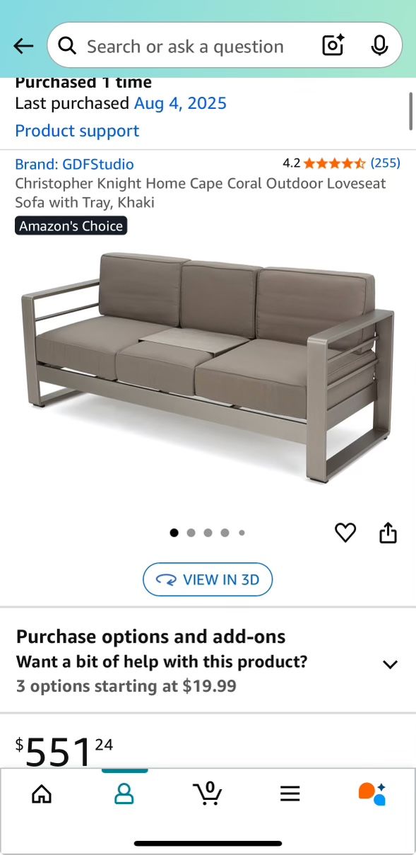 New Outdoor Patio Sofa