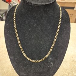 14k Yellow Gold Italy Curb Necklace 23"