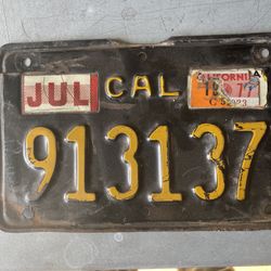 Vintage motorcycle license plate