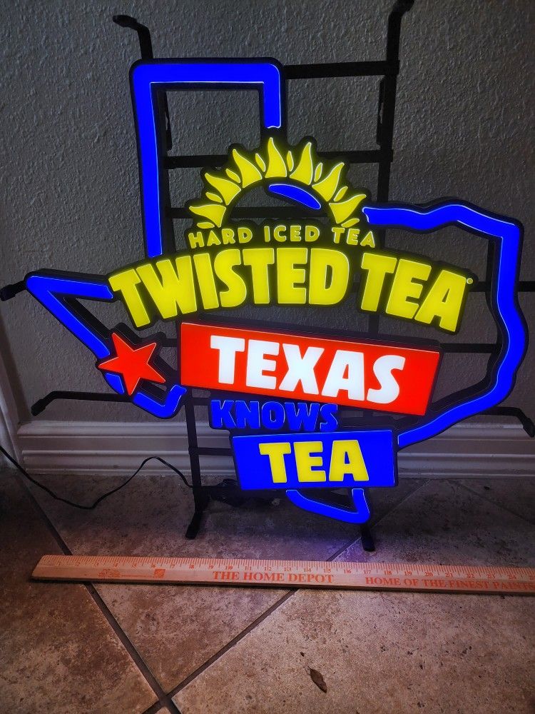 Twisted Texas Tea LED Bar Beer Sign FAUX NEON