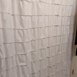 A White Cotton Shower Curtain