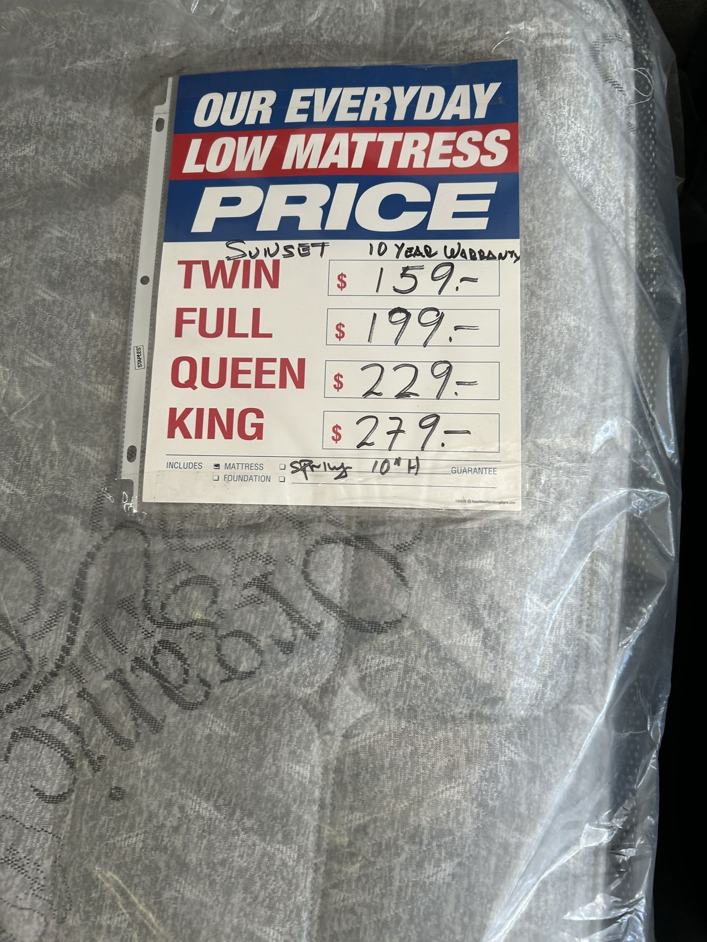 Full size Mattress Sunset Available In Different Sizes 