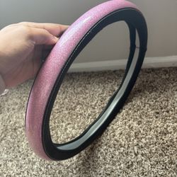 Pink Glitter Steering Wheel Cover – Universal Fit