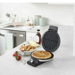 Cuisinart Brushed Stainless Steel Waffle Maker in Black and Silver