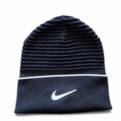 Black And White Ribbed Nike Beanie
