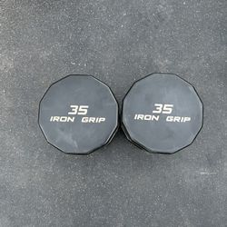 Iron Grip 35lb Urethane Dumbbell Set Weights 