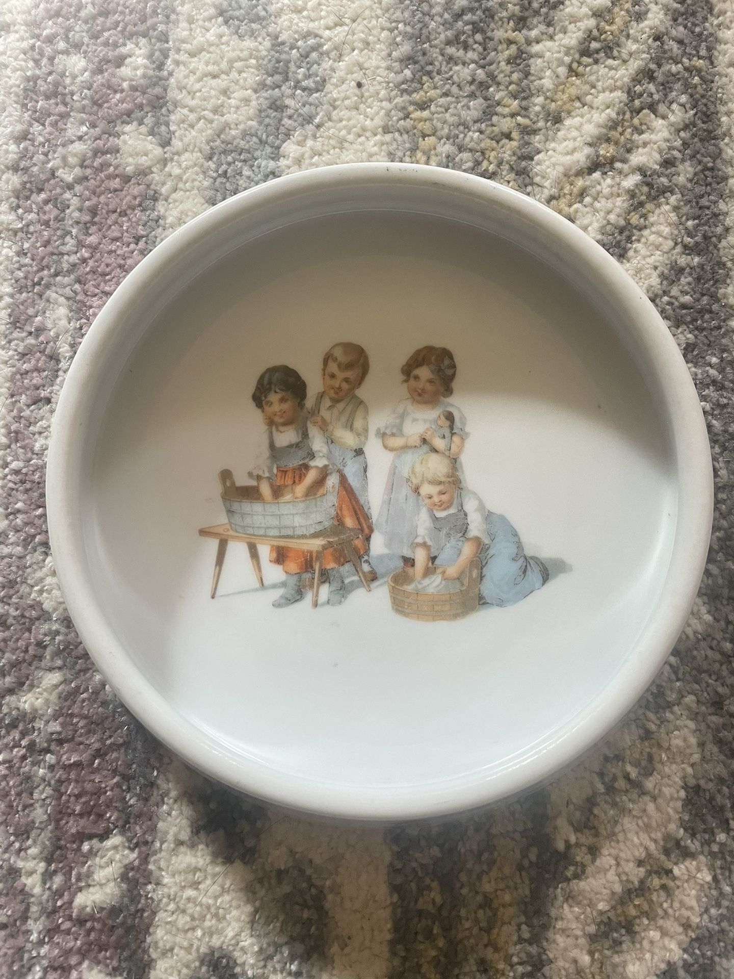 Vintage German Child’s Baby Dish Washday Theme