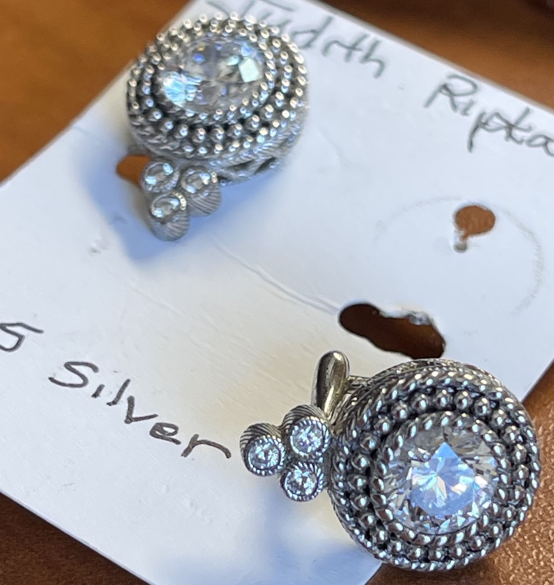 Judith Ripka French clips C.z easy Clip earrings