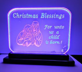 Christmas Blessings Edge Lit Lamp 