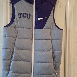 Nike TCU Horned Frogs Puffer Jacket Vest women's Size
X Small Purple/Gray