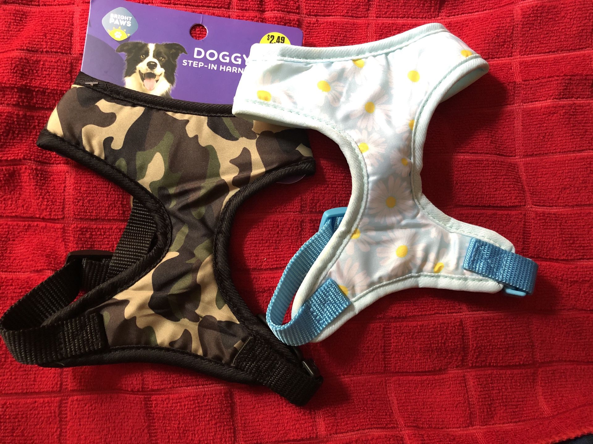Camo and floral dog harness