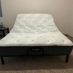 Queen BeautyRest Bed And Adjustable Bed Frame.