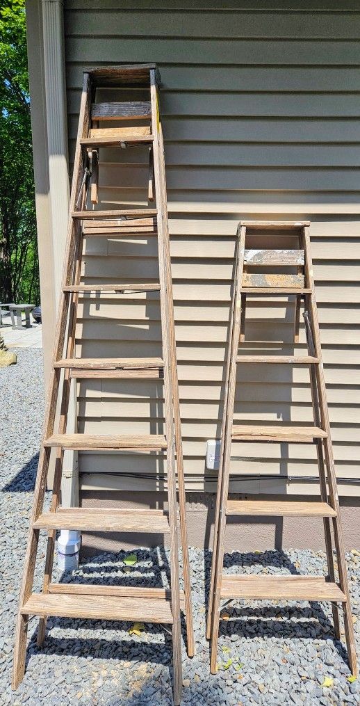 8 Ft And 6 Ft Keller Wooden Ladders
