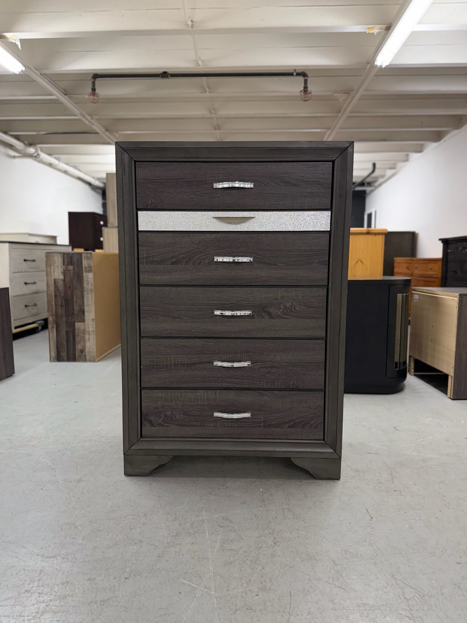 Gray 6 Drawer Dresser - See Page for a Matching Dresser, Mirror, & Nightstands