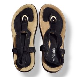 Socosands Black Comfy Sandals Comfort Slip On Summer Sandals Womens SZ 6