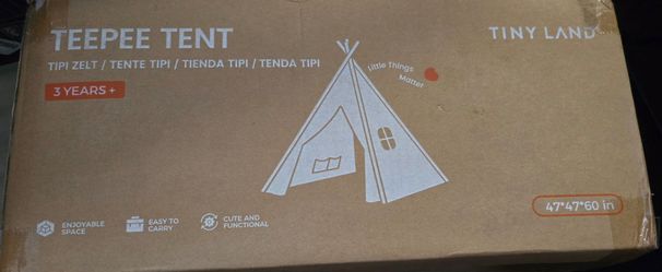 Tiny Land Teepee Tent for Kids with Star Lights & Campfire Toy
