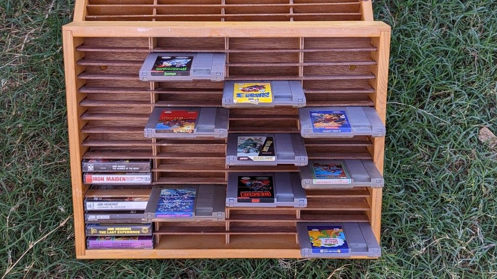 Napa Valley Box Co 64 Slot Cassette Tape Holder Nintendo NES storage 