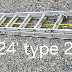 24 foot Werner aluminum ladder -type 2(225#)
