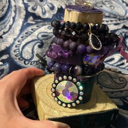 Real Leather Croc Bracelet Stack 