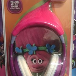 Trolls  “POPPY” kids Headphones with fuzzy Fur 