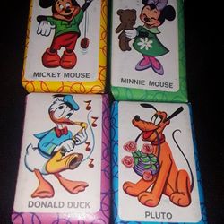 Vintage 1960's Mickey Mouse Minnie Mouse Donald Duck & Pluto Mini Bar Soaky Soap

