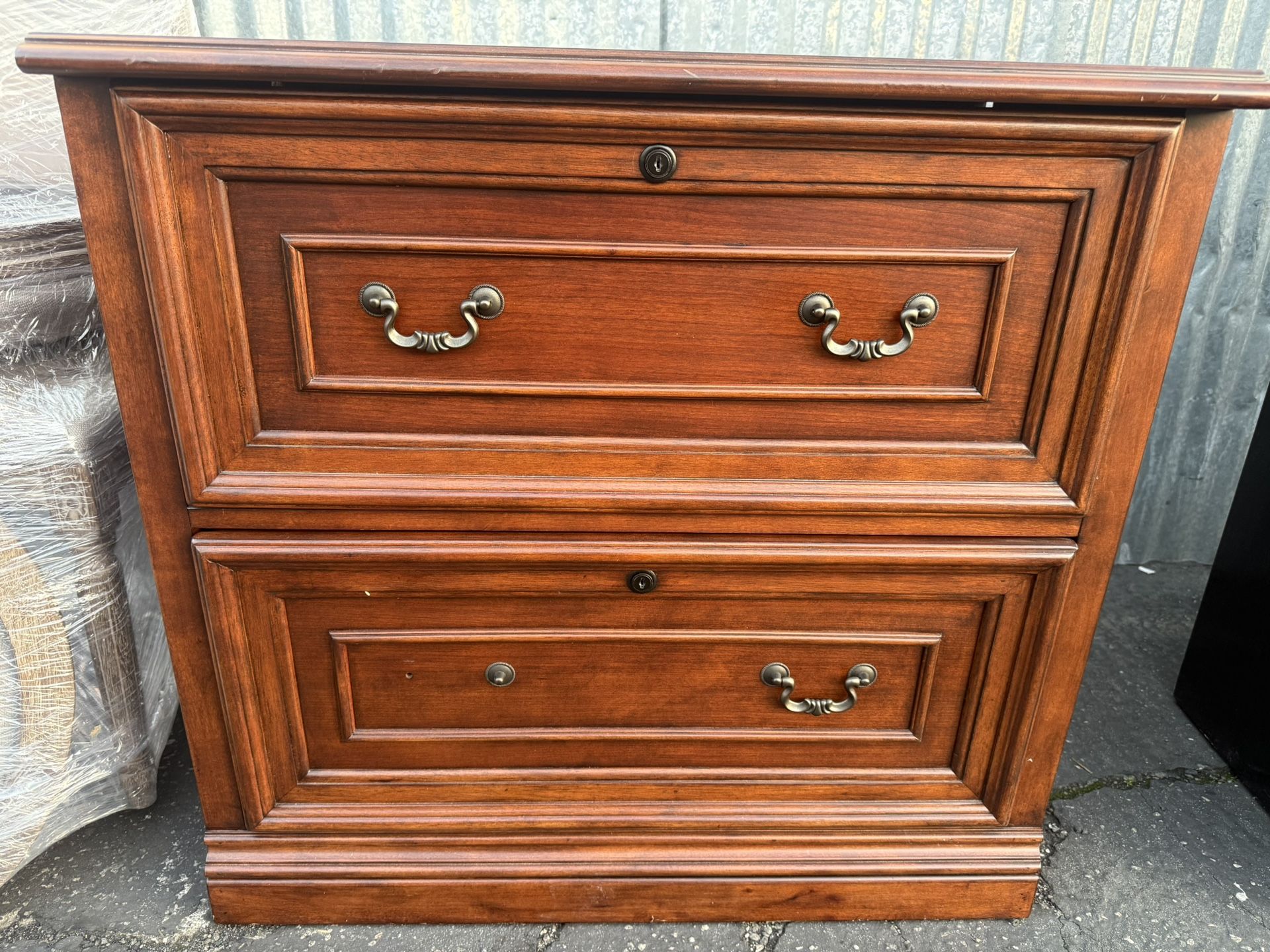 2-drawer wooden lateral file cabinet