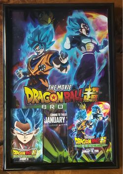Framed Funimation Dragonball Super Broly Poster 11x17 W/2 Mini Posters DBZ
