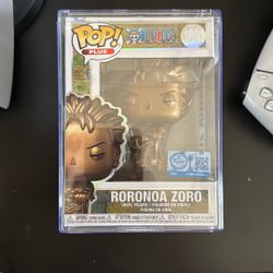 Funko Pop Plus One Piece Monkey D Luffy & Roronoa Zoro Statue Bronze + Protector