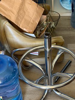 FREE Vintage Chrome & Leather Bar Chair — Needs Repair/Welding