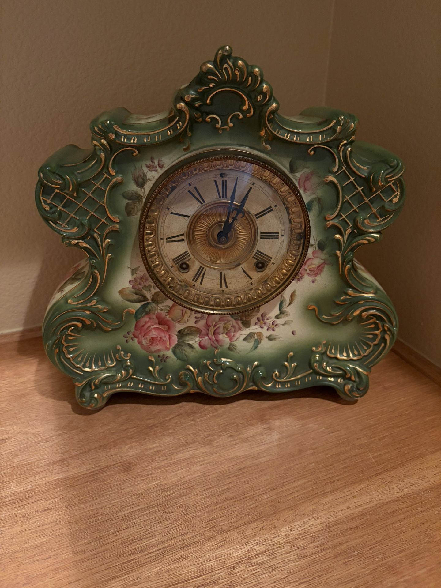 antique clock porcelain works numbered $175 tropicana town Center