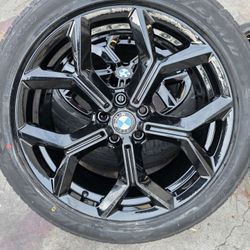 OEM 19" BMW Glossy Black Wheels & New Tires For BMW X1/X2 2018-2023 