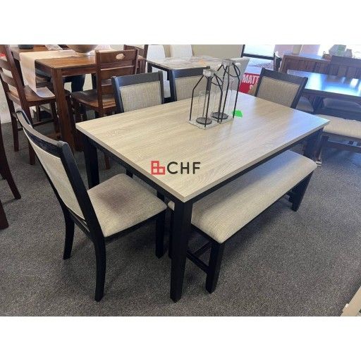 6 Pc Solid Wood Dining Table Set - Limited Time Offer
