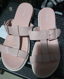Stylus Pink Slide Sandals with Buckle