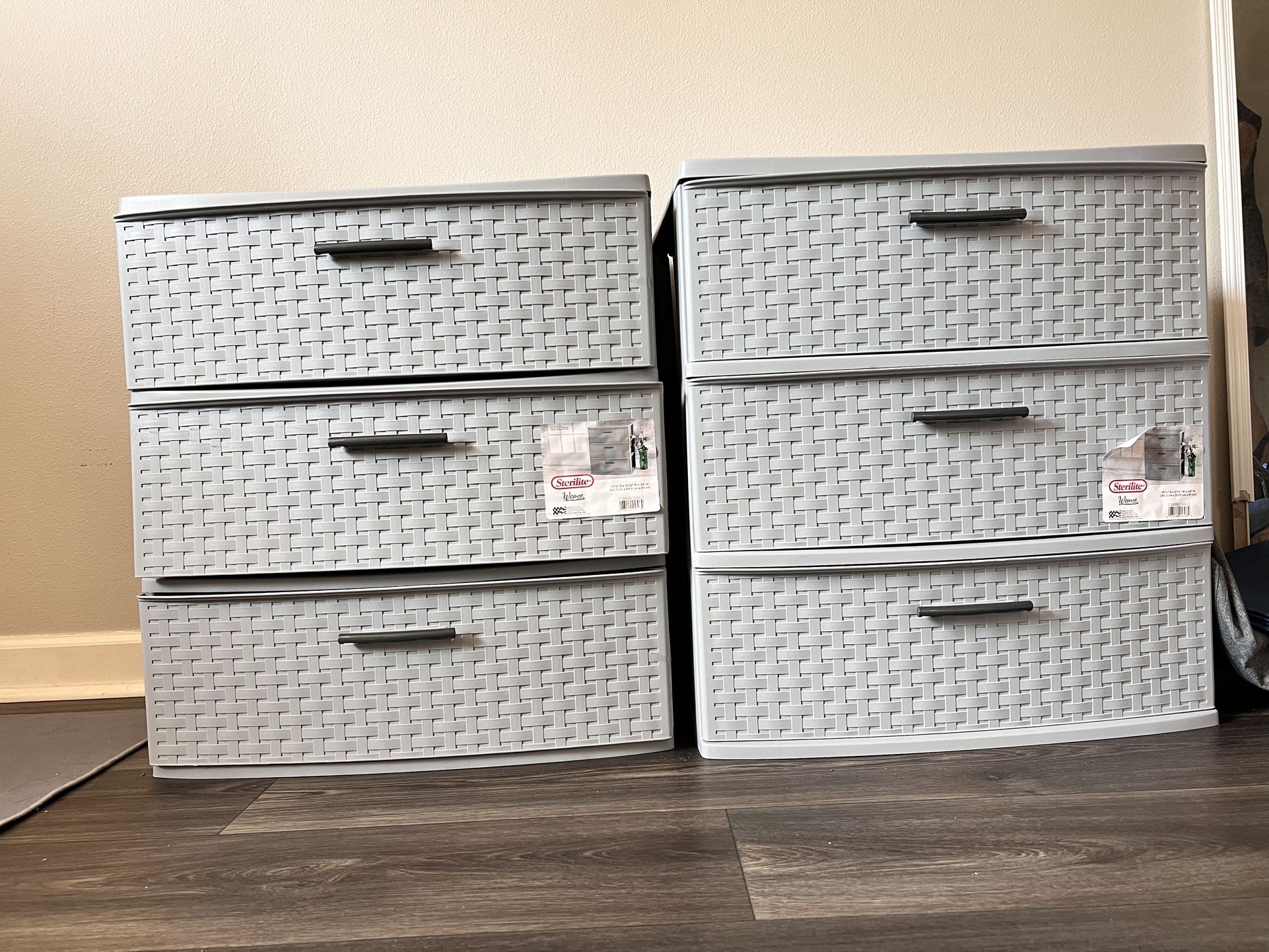 2 Sterilite 3 Drawer Wide Weave Tower Organizer
