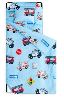 Wake In Cloud - Cot Nap Mat with Pillow and Blanket, for Toddler Kids Boys Ages 3 Plus in Daycare Kindergarten Preschool with Elastic Corner Straps, C