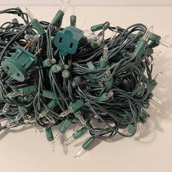 300-Led Lights Clear Bulb - Green Wire Indoor/Outdoor