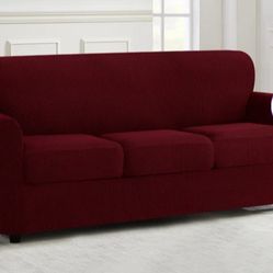 Soft Stretch Separate Box Cushion Sofa Slipcover