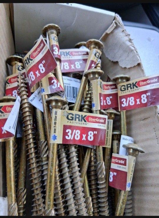 GRK 3/8 in. x 8 in. RSS™ Rugged Structural Screw Pro-Pack, 36 Count...Asking $40.00 FOR ALL 36!