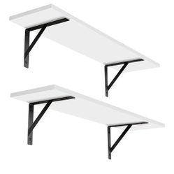 Set of Four Wall Shelves White