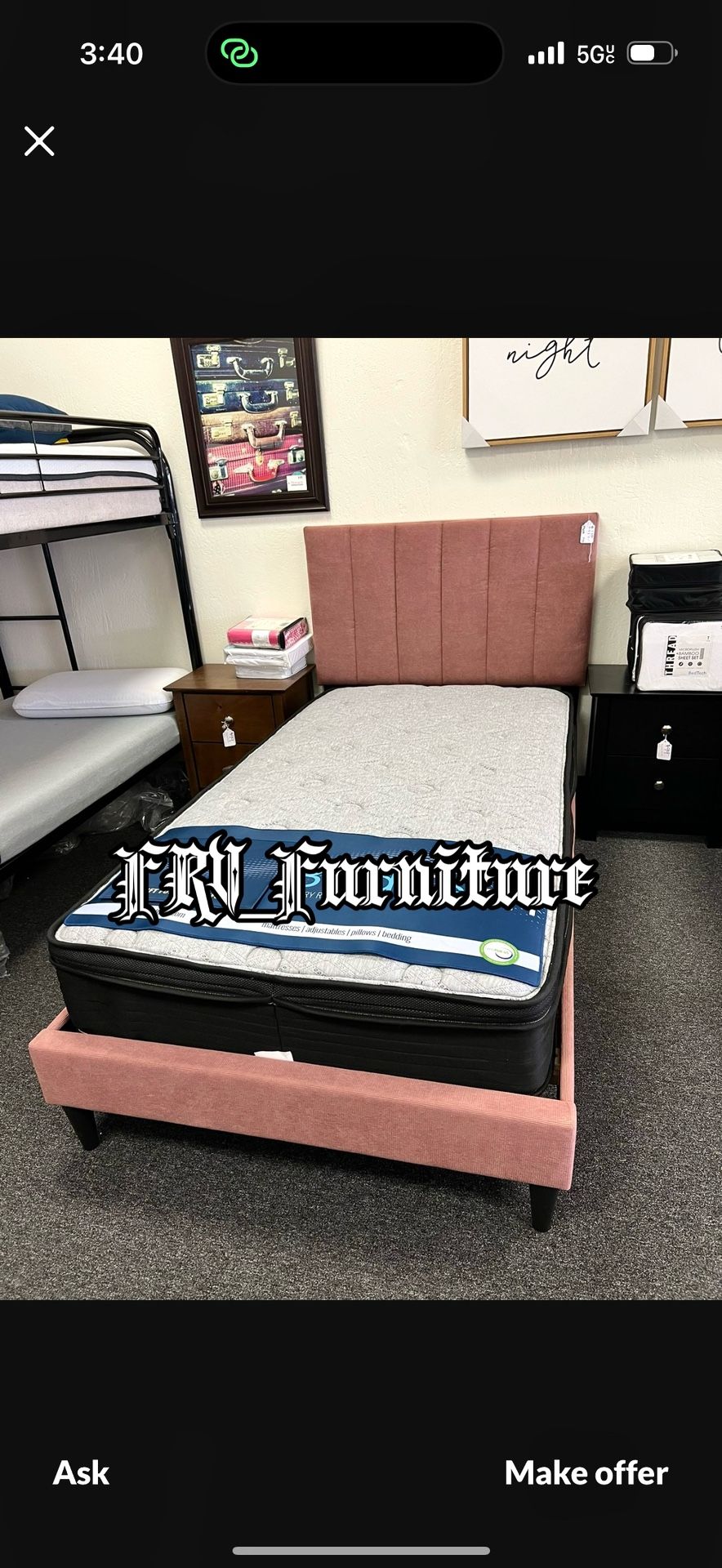 New Twin Bed Frame With Mattress 