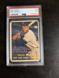 1957 Topps Willie Mays Card Number 10 PSA 1