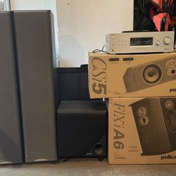 Polk Audio Surround Sound System with Sony Towers & Receiver and Jensen Subwoofer
