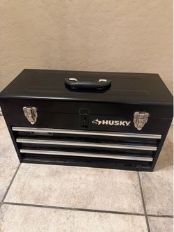 Husky 3 drawer metal portable tool box