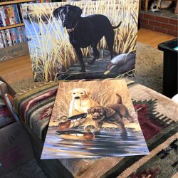 Dog Metal Signs Black Lab / Lab Puppies 